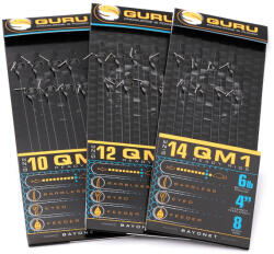 Guru QM1 Bayonet 12 Füles, Szakáll Nélküli Monofil Előkötött Horog 8db (GRR140)