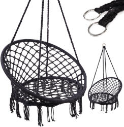  Gólyafészek karosszék hinta háttámlával fekete 80cm