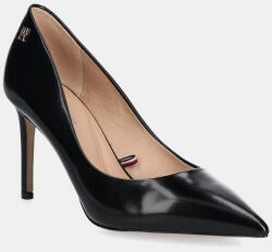 Tommy Hilfiger bőr tűsarkú CLOSED PUMP ABRASIVATO fekete, FW0FW08969 - fekete Női 41