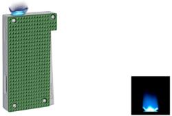 Caseti Flat Flame szúrólángos gyémánt mintás szivaröngyújtó - zöld és króm színű (A-281133)