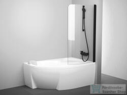 RAVAK CVSK1 Rosa 140/150 jobbos kádparaván, Matt fekete+transparent 7QRM0300Y1 (7QRM0300Y1)