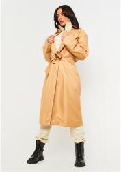 Missy Empire Women's Classic Longline Tie Waist Belt Trench Coat - Beige