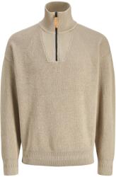 JACK & JONES Men's JJ Half-Zip Knitted Fleece - Crockery