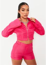 Missy Empire Яке Missy Empire Women's Zip Through Tailored Cropped Long Sleeve Softshell Jacket - Pink
