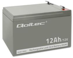 Qoltec AGM akkumulátor | 12V | 12Ah | Karbantartásmentes | Hatékony | Hosszú élettartam | UPS-hez, biztonsági rendszerekhez (53049)