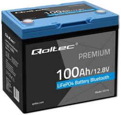 Qoltec LiFePO4 lítium-vas-foszfát akkumulátor | 12, 8V | 100Ah | 1280Wh | BMS | Bluetooth-tal (53714)