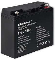 Qoltec AGM akkumulátor | 12V | 18Ah | Karbantartásmentes | Hatékony | Hosszú élettartam | UPS-hez, robogóhoz (53047)