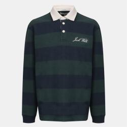 Jack Wills Блуза с яка Jack Wills Men's Cotton Long Sleeve Rugby Polo Shirt - Pine/Navy