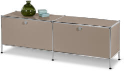 Tchibo - /Cn3 fém komód 2 lenyíló ajtóval, szürkésbarna