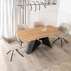  Bővíthető Kerámia Étkezőasztal Tölgy/Fekete Színben. VERONA 160-240 cm (ME-ME-VERONA-D-CZ-CER-S160-220)