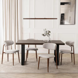  Bővíthető Étkezőasztal Dió/Fekete Színben. EDWIN 160-260 cm (ME-ME-EDWIN-O-S)