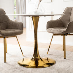  SANDER 90 cm-es étkezőasztal fehér/arany színben (ME-ME-SANDER-B-ZL-S)