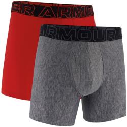 Under Armour Мъжки боксерки Under Armour 2pk 6In Tech 2 Mens Boxers - Red/Grey