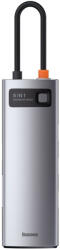 Baseus Metal Gleam Series CAHUB-CV0G USB-C HUB, 8-in-1, 4K HDMI, 100W PD, szürke - CAHUB-CV0G (CAHUB-CV0G)