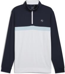 PUMA Pure Colour Block Golf Quarter Zip Mens - Dp Nvy/Wht Glw