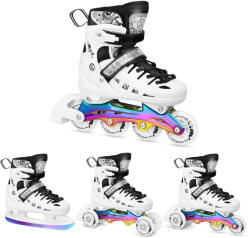NILS Extreme Görkorcsolya LED 4az1 Rainbow cserélhető pengével hoki Nils Extreme NH10905 39 fehér|fekete|rózsaszín
