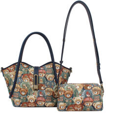  Henney Bear Kézi- És Válltáska Szett -H-1130-GREEN BEAR- (H-1130-GREEN BEAR)