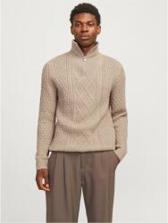 JACK & JONES Men's North Knitted 1/4 Zip Fleece Fabric - Pure Cashmere
