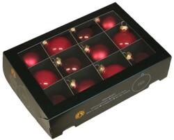 Homedecorsig Piros Üveg Gömb 5, 7 cm 12db