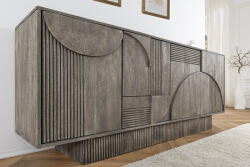 Art Deco Design komód Modéco 170 cm füstölt szürke mangó