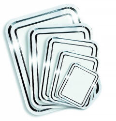  Tálca szögletes rozsdamentes acél krómozott 25 x 21 cm (1605SIS001) - papir-bolt