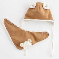 NEW BABY Tavaszi baba sapka és nyakba való kendő New Baby Sebastian barna - babamamakozpont