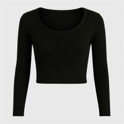 I Saw It First Фланелка с дълъг ръкав I Saw It First Rib Button Long Sleeve Top - Black