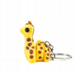  Kulcstartó gyerekeknek, állatok, 3D nyomtatás, zsiráf, sárga+barna (żyrafa)