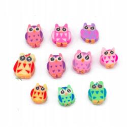 Mixform Polimer agyag gyöngyök, Handmade, Bagoly, Mix, 9-12x9-10x4-5mm, 10 db (13WB28538)