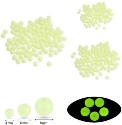 Mixform Fluoreszkáló akril gyöngyök kerek golyók, 4mm/6mm/8mm, 300db/szett (13WB31753)