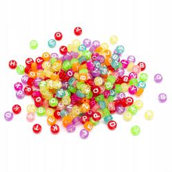Mixform Akril gyöngyök Átlátszó, Lyuk Vízszintes, Betűk Mix, 7x4mm, 50g~200db (13WB23946)