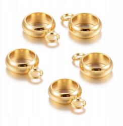 MIXFORM Ékszertartó nyakkendő, rozsdamentes acél, arany, 10x7x2mm, 5db