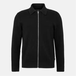 JACK & JONES Men's Stitch Knitted Full-Zip Fleece Fabric - Black