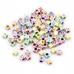 Mixform Kraft Style akril gyöngyök, kockák, vegyes színek, 6x6x6mm, 25g~300db (13Z24838)