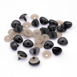 MIXFORM Biztonsági orrvédő játékokhoz, Műanyag, Fekete, 19x24mm, Pin: 5~6mm, 20db (13WB23910)