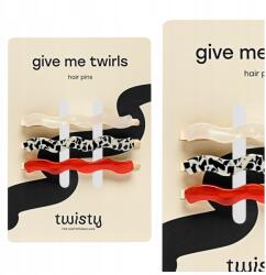  Hajcsat Hullámos piros márvány gyöngyház Twisty Szett 3 db-os