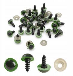 MIXFORM Biztonsági szemek menetes és bilincses műanyag, zöld, 14mm, 20pár (13WB23556)