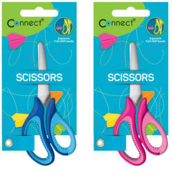 Connect Olló iskolai CONNECT, 13cm-es, gumírozott fogóval, műa. élvédővel, mérőskálával 12db/display (000004140) - nyomtass-olcson