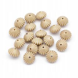  Akril gyöngyök, Bicone, Arany mintás, Szín: Bézs 10.5x15mm 20db (13WB14400)