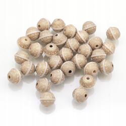 Mixform Akril gyöngyök, Kerek, Arany mintás, Szín: Bézs 10.5x12mm 31db/25g (13WB14401)