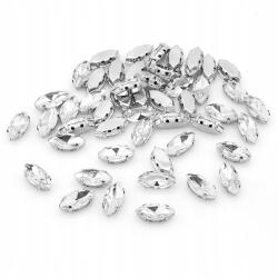 MIXFORM Varrható strasszok kosárban, Üveg és sárgaréz, Lószem 15x7mm, 50db (13WB25563)