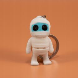  Gyerek Múmia Kulcstartó, 3D nyomtatás, fehér, PLA, 6×4×1cm (Mumia biała)