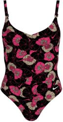 Nike Poppy Floral Womens V-Neck One Piece - Black