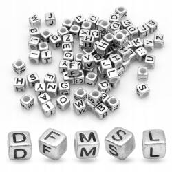 Mixform Akril gyöngyök Mix 26 betű, kockák, 6x6x6mm, 25g~130db (5WB4425)