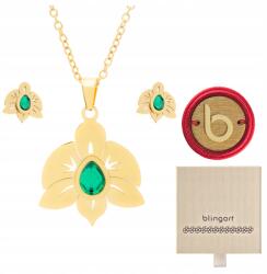 Blingart Ékszer szett női nyaklánc fülbevaló aranyozott acél Blingart (BZ0065#Z Komplet biżuterii damski)