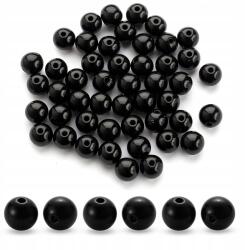 Mixform Akril gyöngyök kerek, fekete, 10x9mm, Lyuk: 2mm, 25g~45db (13WB28906)