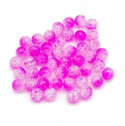 Mixform Akril gyöngyök Crackle Átlátszó Kerek Lila 10mm, 25g~45db (13WB29546)