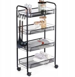 Artemis Gurulós konyhai polc, 4 szintes, fém, 44×26×84cm (VD-568028)