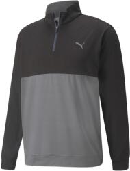 PUMA Men's Gamer Colorblock Quarter-Zip Fleece - Blk-Quiet Sh