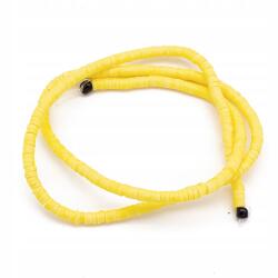 Mixform Öko Polimer Agyag gyöngyök, Handmade, Heishi, Sárga, 3x1mm, 375db/40cm (13WB29919)